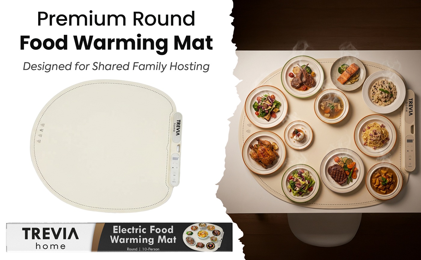 Premium round food warming mat by TREVIA HOME