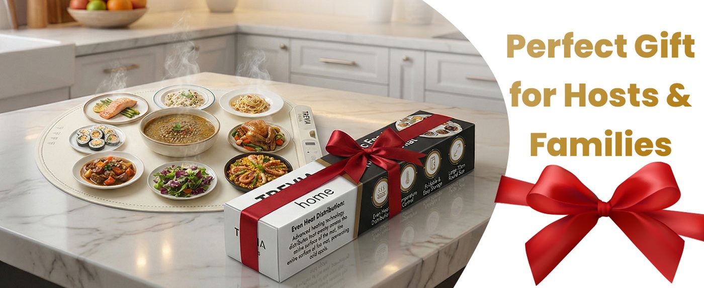 TREVIA HOME food warming mat as a gift for hosts and families